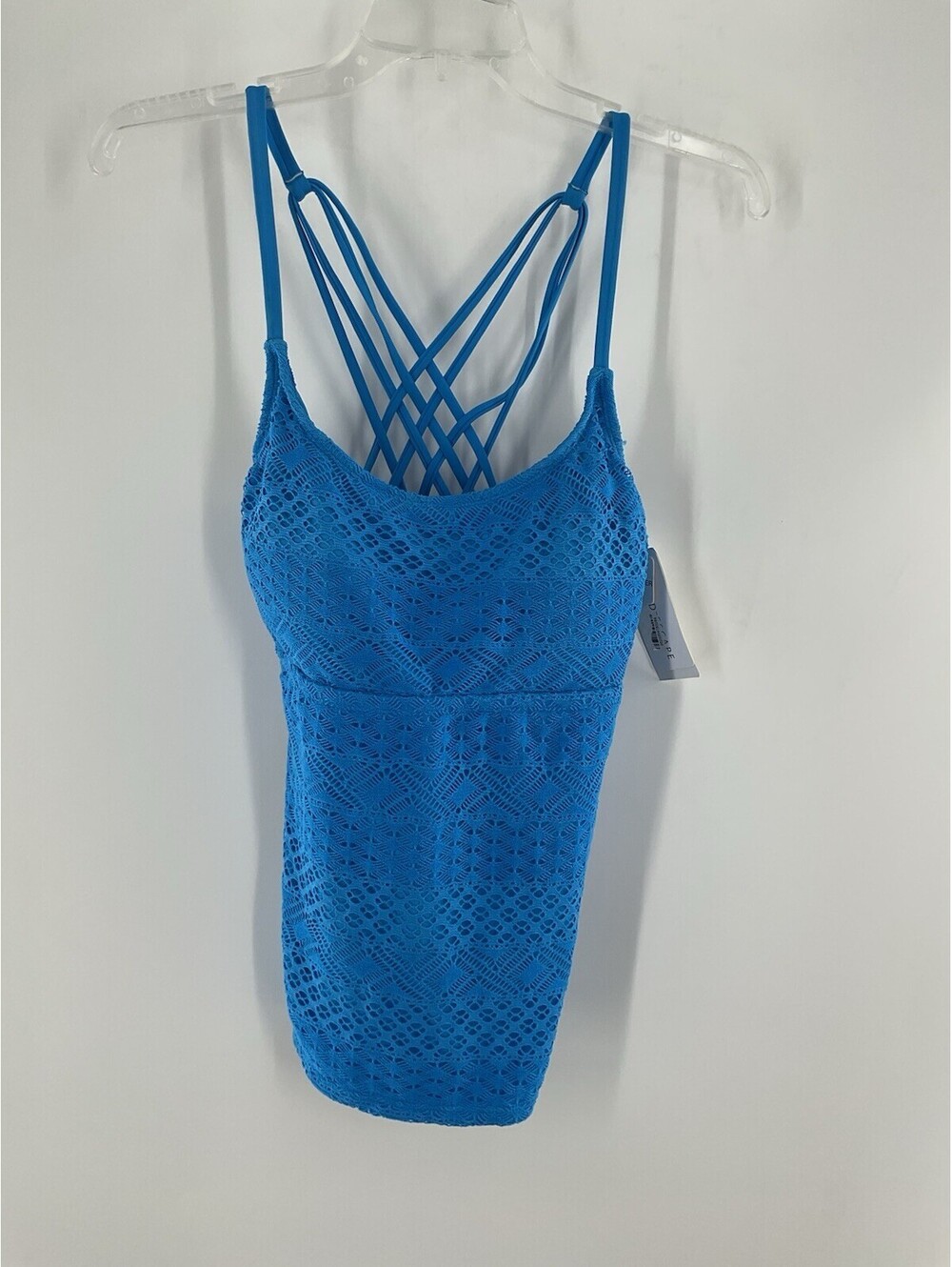 Island Escape Strap Add A Size Tankini From Macy’s NWT Blue 142